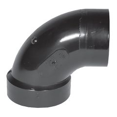 COUDE 90° en ABS DWV, 4", mâle x femelle, noir