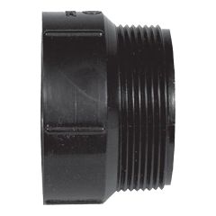 Adaptateur mâle ABS DWV, 3", fem. x m. fileté , noir