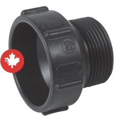 Adapteur mâle ABS DWV, 4", fem. x m. fileté, noir