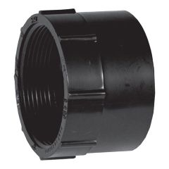 Adaptateur femelle en ABS DWV, 2" , femelle x fem. fileté, noir