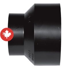 Manchon d'augmentation en ABS DWV, 4" x 1 1/2", femelle, noir