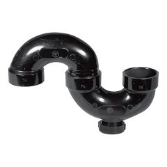 Siphon en S en ABS DWV avec bouchon, 1 1/2" x 1 1/2", femelle, noir