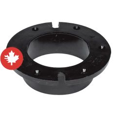 Bride de renvoi en ABS DWV, 4" x 4", femelle, noir