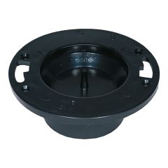 Bride de toilette en ABS DWV avec bouchon d'essai, 4" x 3", femelle, noir