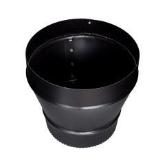 Raccord de réduction, Petite extrémité plissé, Noir mat, Cal. 24, 7" x 6"