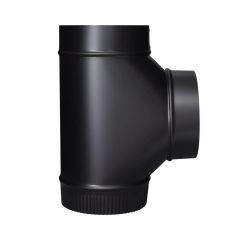 Raccord en T, Noir mat, Cal. 24, 6"