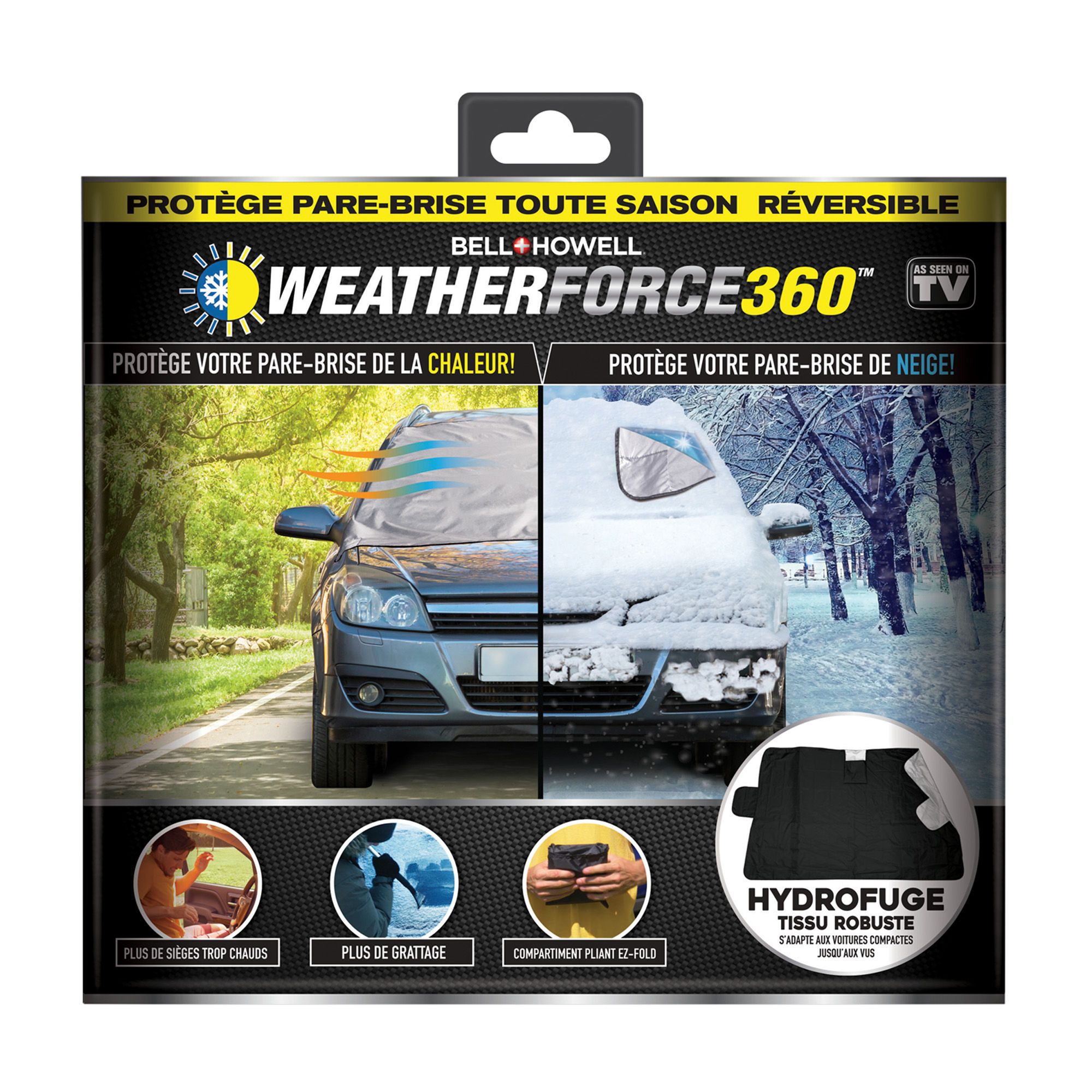 Housse pour pare-brise d'automobile Weather Force 360, 26 x 24 x 6 cm