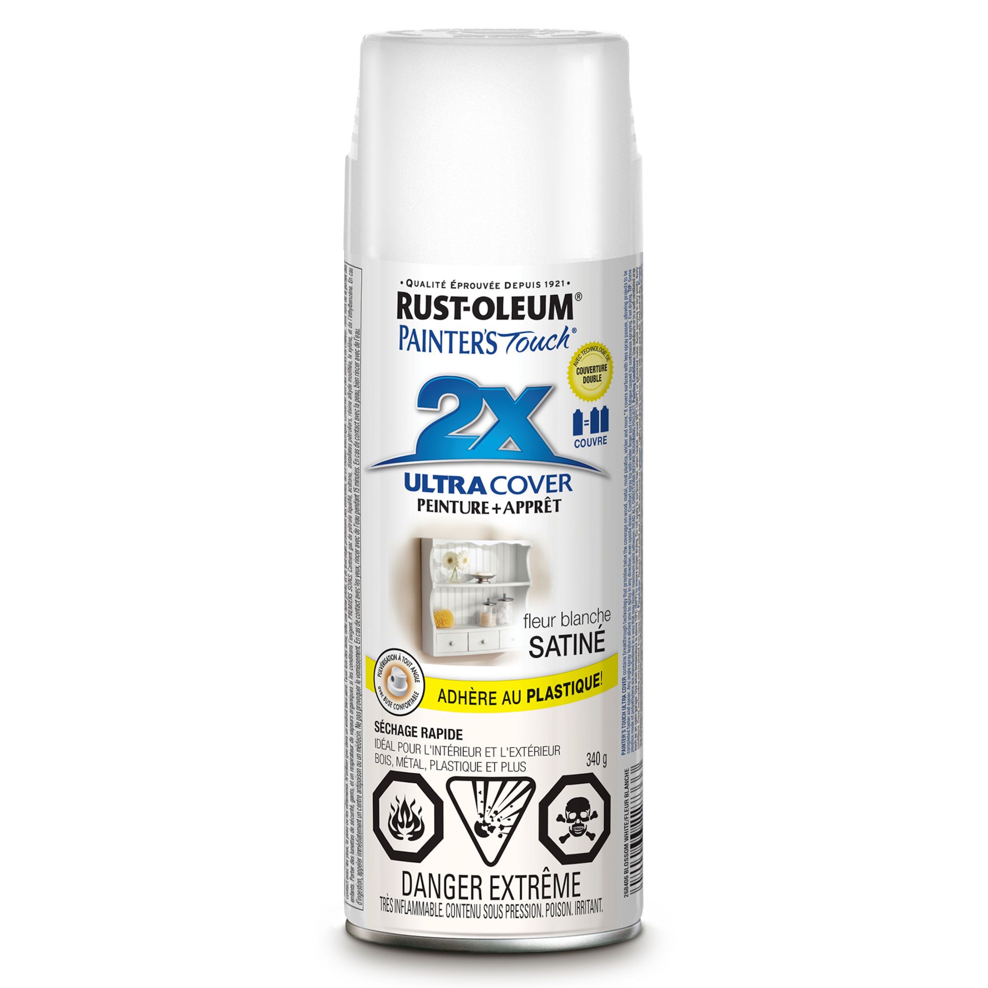 Ultra Cover 2X Spray Paint - Indoor/Outdoor - Satin - Blossom White - 340 g