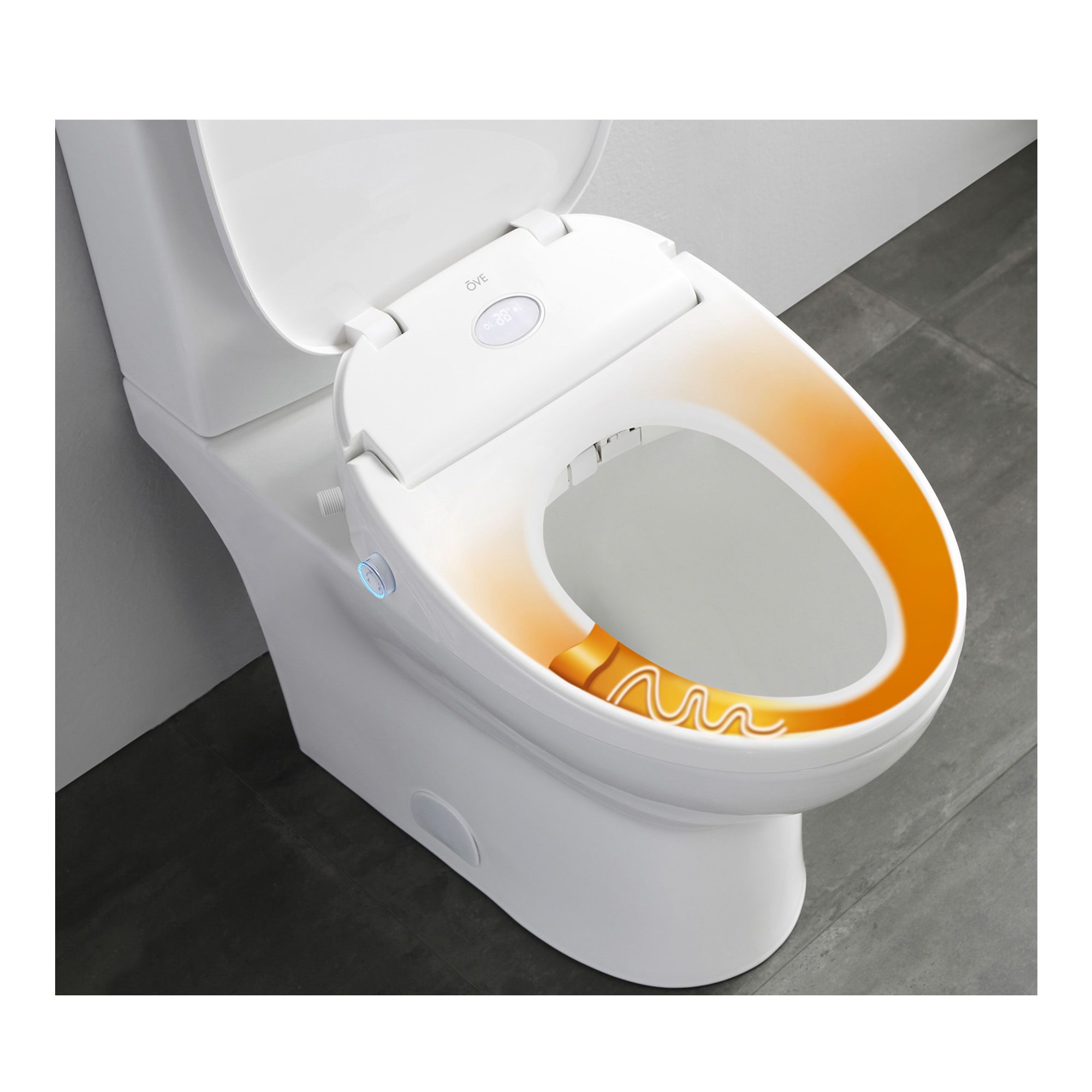 Toilette cuvette allongée et siège de bidet intelligent combinés