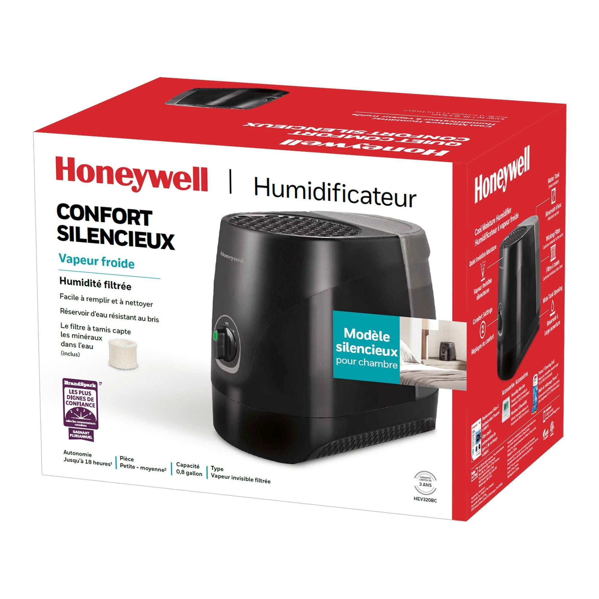 Humidificateur à brume froide - 28 W - Hygrostat - Affichage numérique -  minuterie