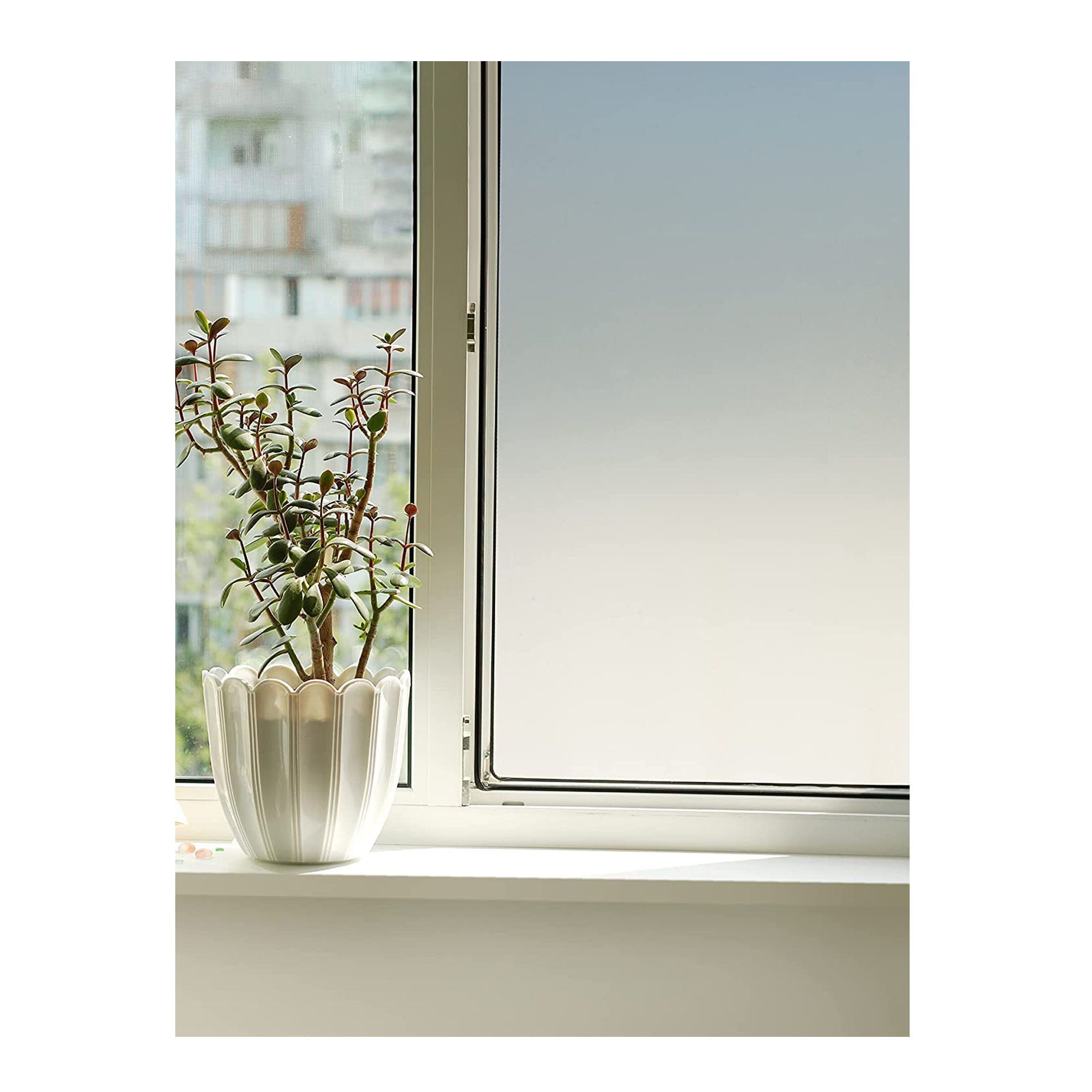 Film adhésif statique pour fenêtre, boiserie et métal Fablon, blanc  transparent, 3 mm x 45 cm x 2 m de LES PAPIERS PEINTS PROVINCIAL