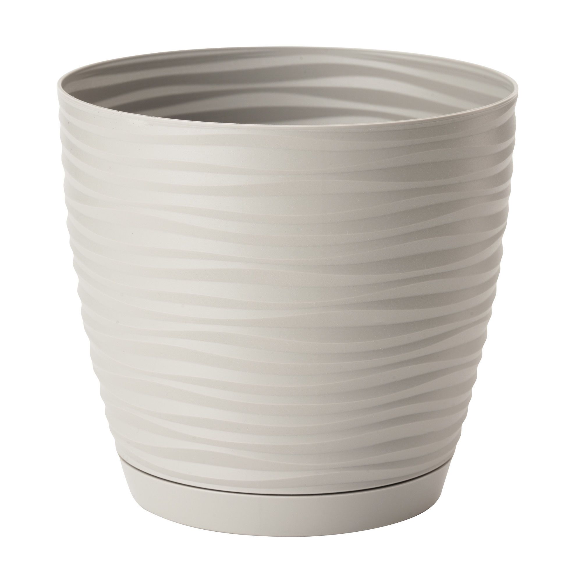 Pot d'intérieur en céramique avec soucoupe, gris, 17 cm de VASERIE P.L.P.