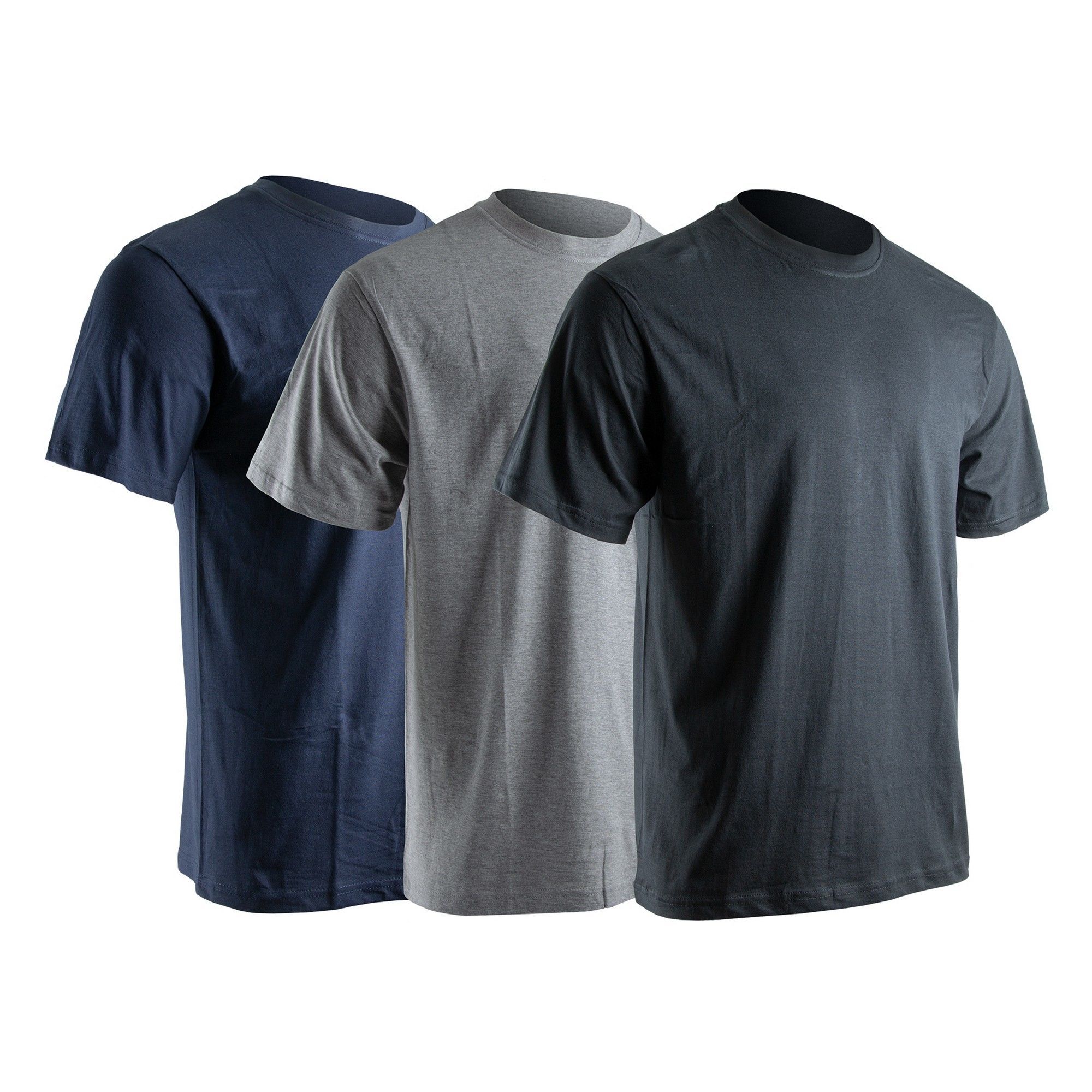 3 T-Shirt Set - Short Sleeves - Round Collar - Size 3/Medium - Black/Mixed  Grey/Navy from HUGO STRONG