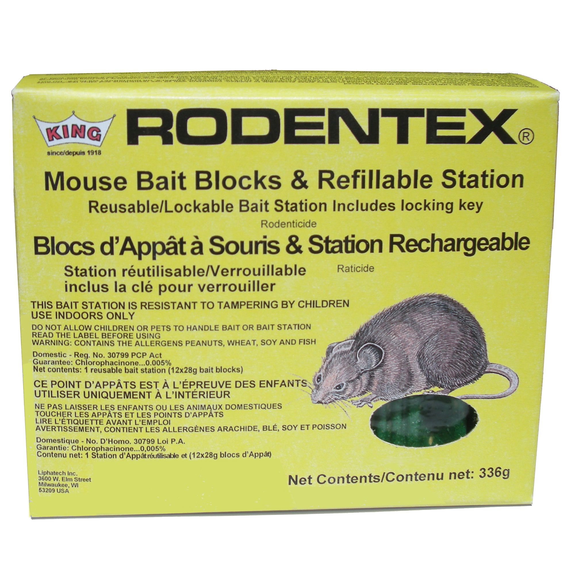 Mouse bait blocks & refillable station