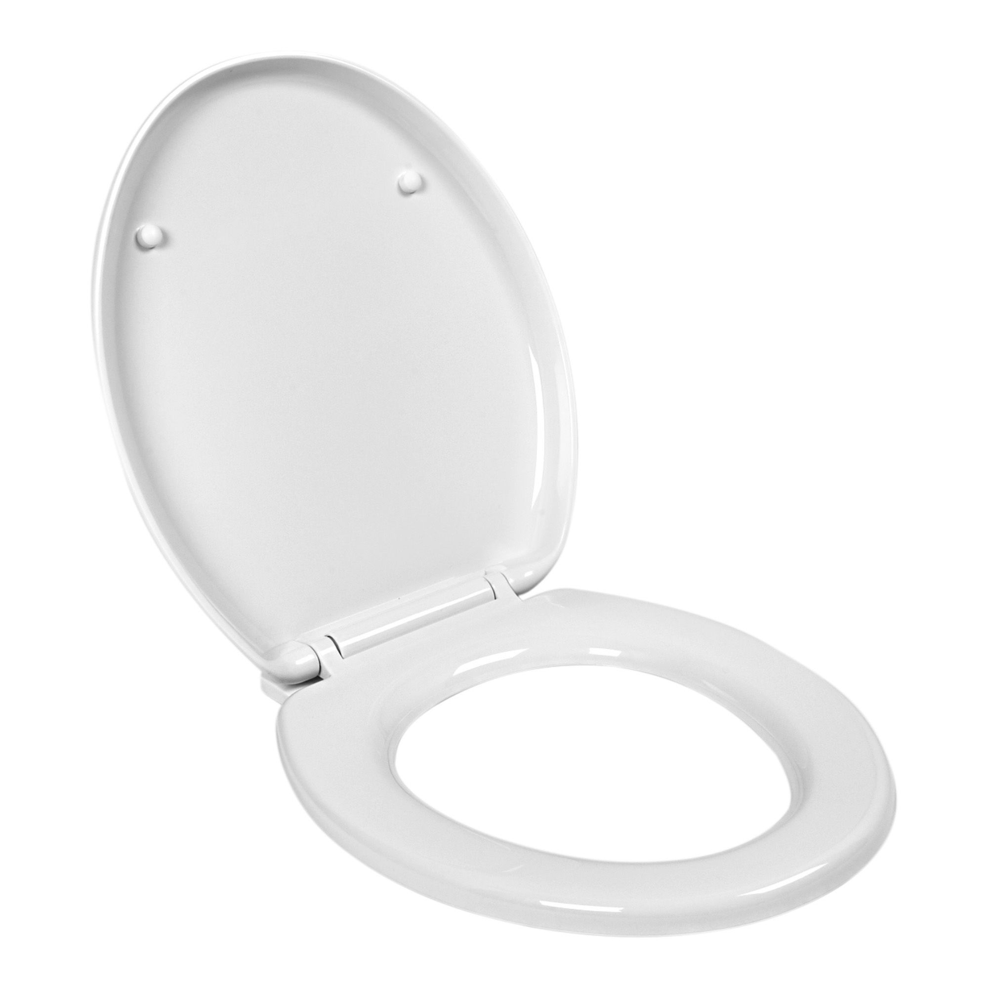 Siège de toilette rond en plastique à fermeture lente, blanc, 14,56 x  17,71 de RUNFINE INTERNATIONAL