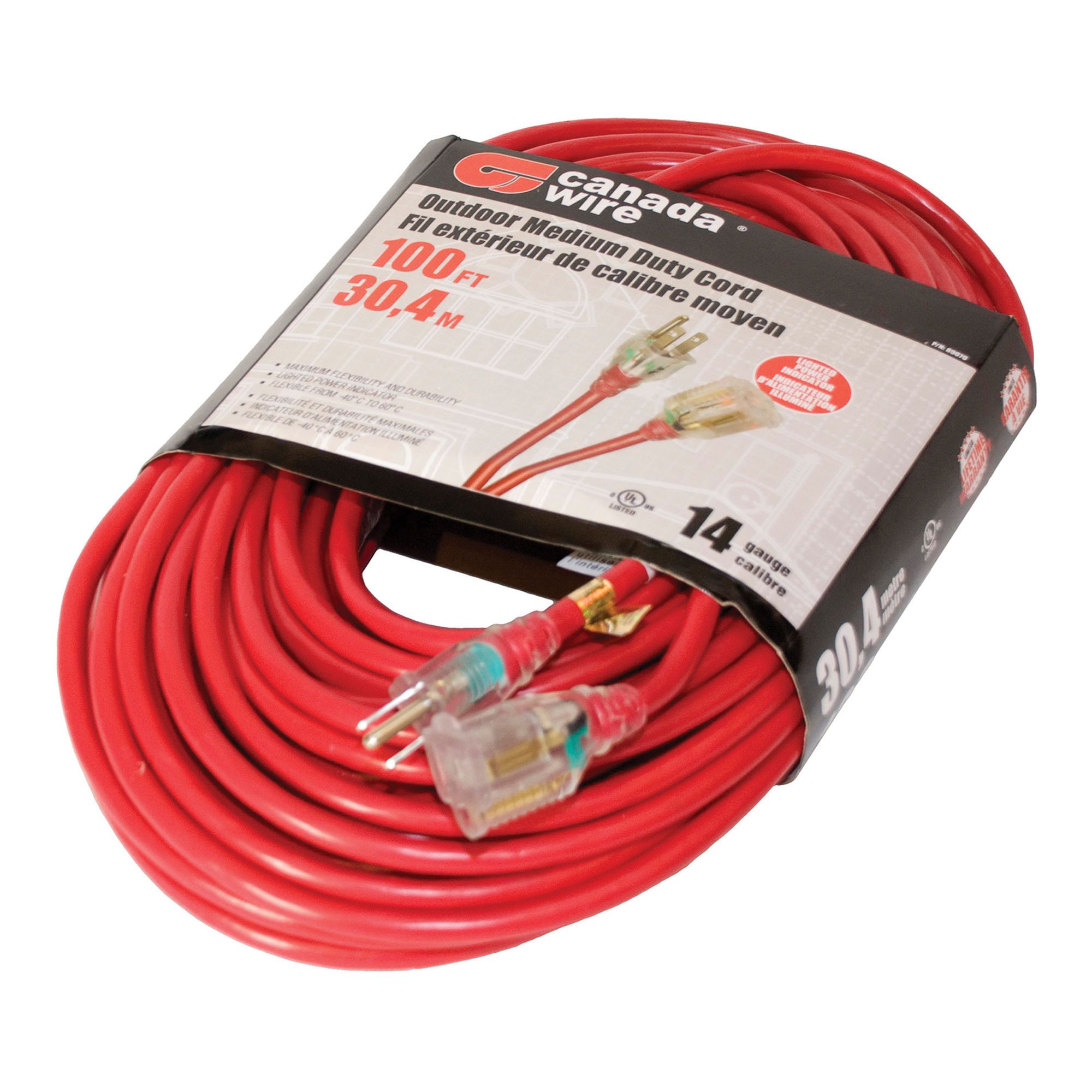 Woods Metal Extension Cord Reel Stand with 16/3 100ft Orange Extension Cord