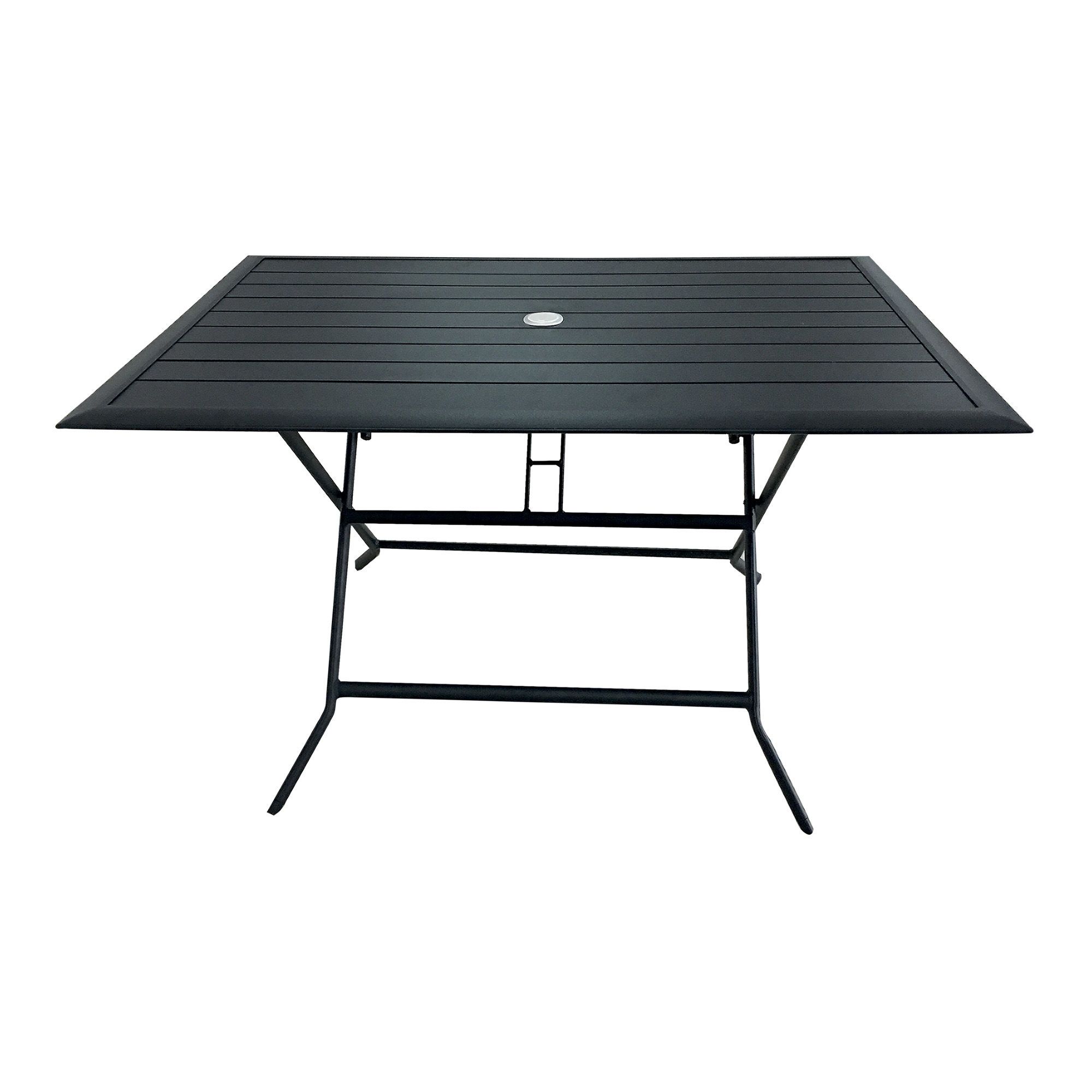 Table pliante extérieure Berlin, aluminium, noir, 120 x 80 cm de DURA