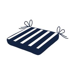 Navy and White Striped Outdoor Chair Pad 17 "x 17"