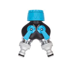 Twin-Tap Connector - 12 mm - Metal - Blue/Grey/Black