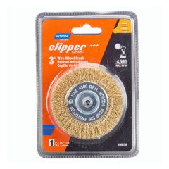 Brosse métallique coupe en laiton pour acier Clipper Classic, 1/4" x 3", 4 500 tr/min Max
