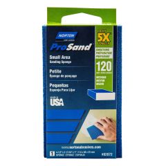 Norton ProSand Small Area Sanding Sponge - 4 1/2" x 2 11/16" x 1" - Gr. 120 - 1/pck