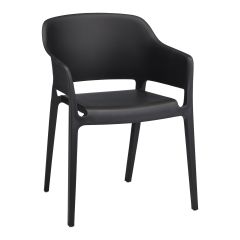 Chaise en plastique empilable, noir