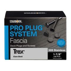 Fascia Screws and Plug Kit - Trex - Clam Shell - 1 7/8" - 100/Pkg