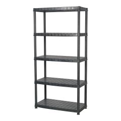 Deluxe Storage Unit - 5 Shelf - 36'' x 18'' x 73'' - Black