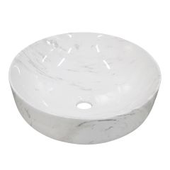 Sink – Porcelain – Round – Marble Finish - 16" x 5"