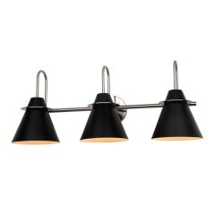 Vanity Wall Light – 3 Bulbs – Piana – Black-Nickel - 28"