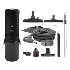 Central Vacuum Kit - 695 Air Watts - Self-Cleaning HEPA