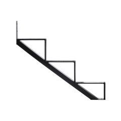 Limon de marche, 3 marches, 30", noir