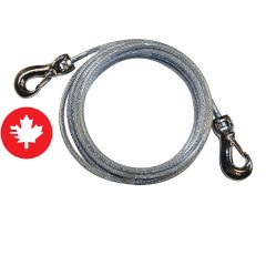 Cable tie-out for dog with snap