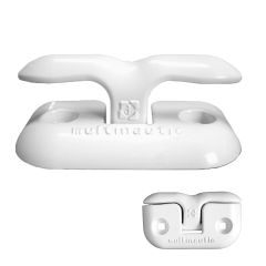 Taquet d’amarrage escamotable, aluminium, blanc, 6"