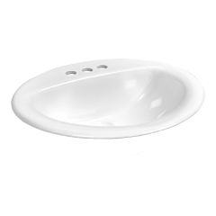 Drop-In Sink - Oval - 20 1/8" x 17 1/2" - White
