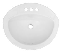 Oval Drop-In Sink - Corano - 20 3/4" x 17" - White