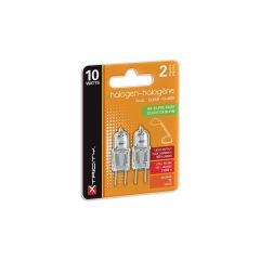 Ampoule halogène T3, bi-pin, clair, 10 W, 2/pqt