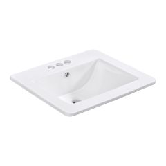 Rectangular Drop-In Sink - 21 1/4" x 18 1/4" - White