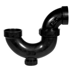ABS DWV P-trap with Union and Cleanout - 1 1/2" x 1 1/2" - Hub - Black