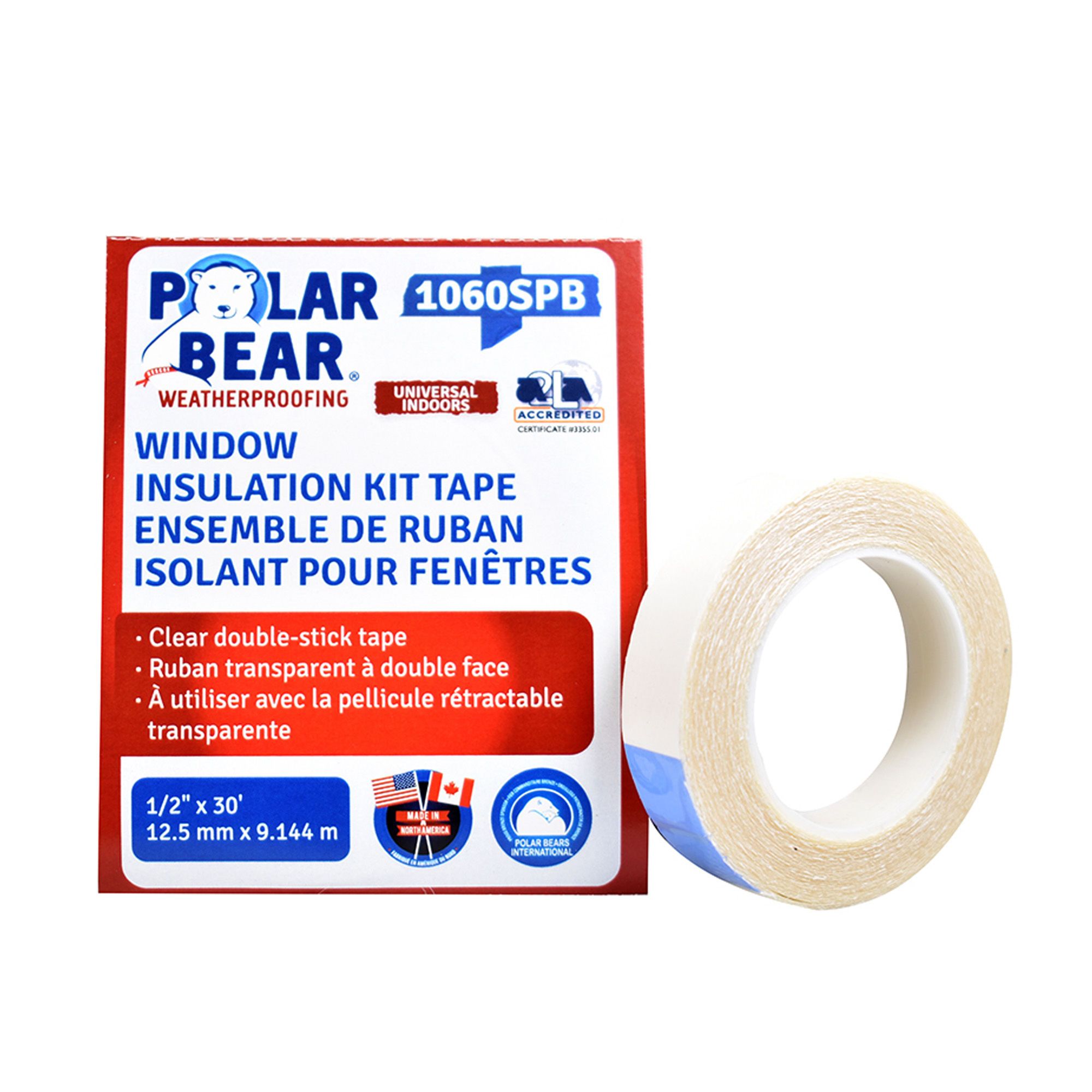 Ruban adhésif double face pour portes et fenêtres, 1/2" x 30'