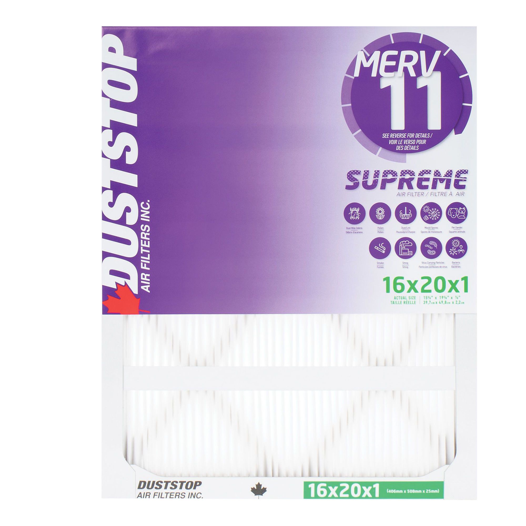 Filtre de fournaise électrostatique, 1" x 16" x 20"