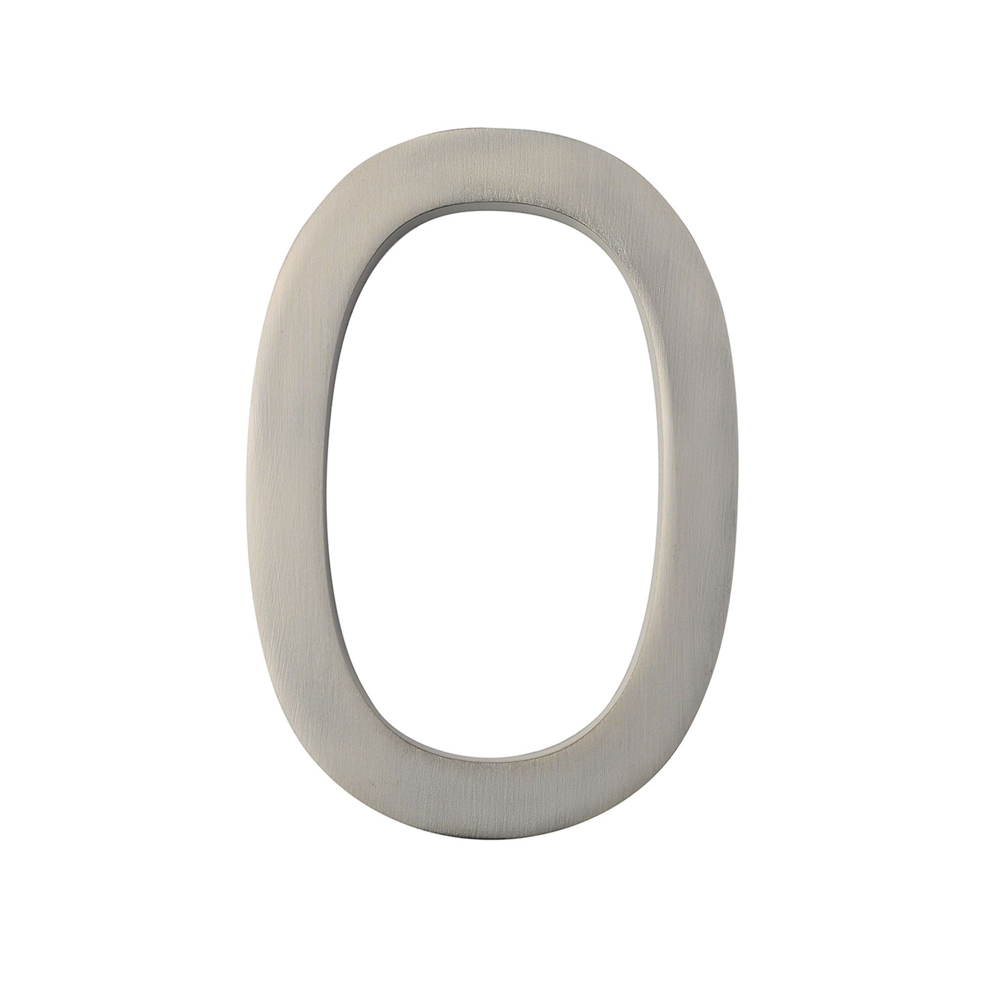 Chiffre d'adresse style Designer 5 pouces, Fini nickel satiné