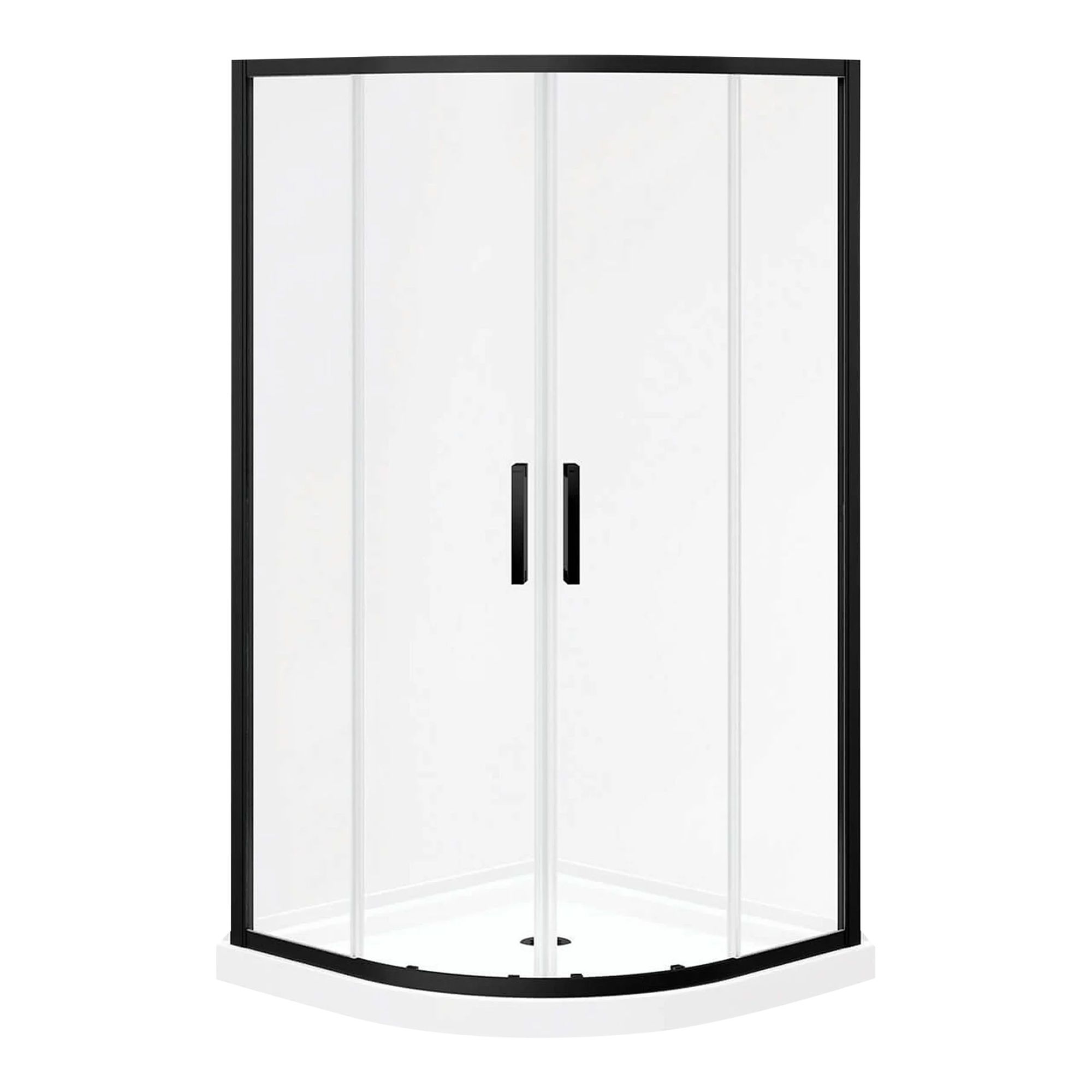 Ensemble porte et base de douche, Kassia, noir mat, 38" x 38" x 74 5/8"