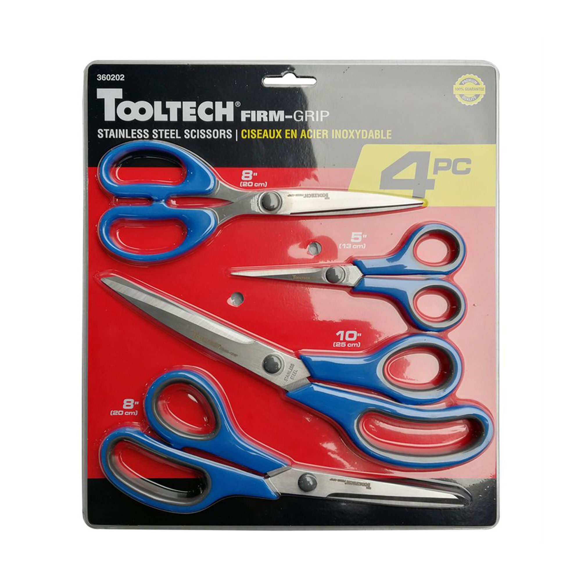 Ensemble de ciseaux en acier inoxydable TOOLTECH Firm-Grip - 4 morceaux