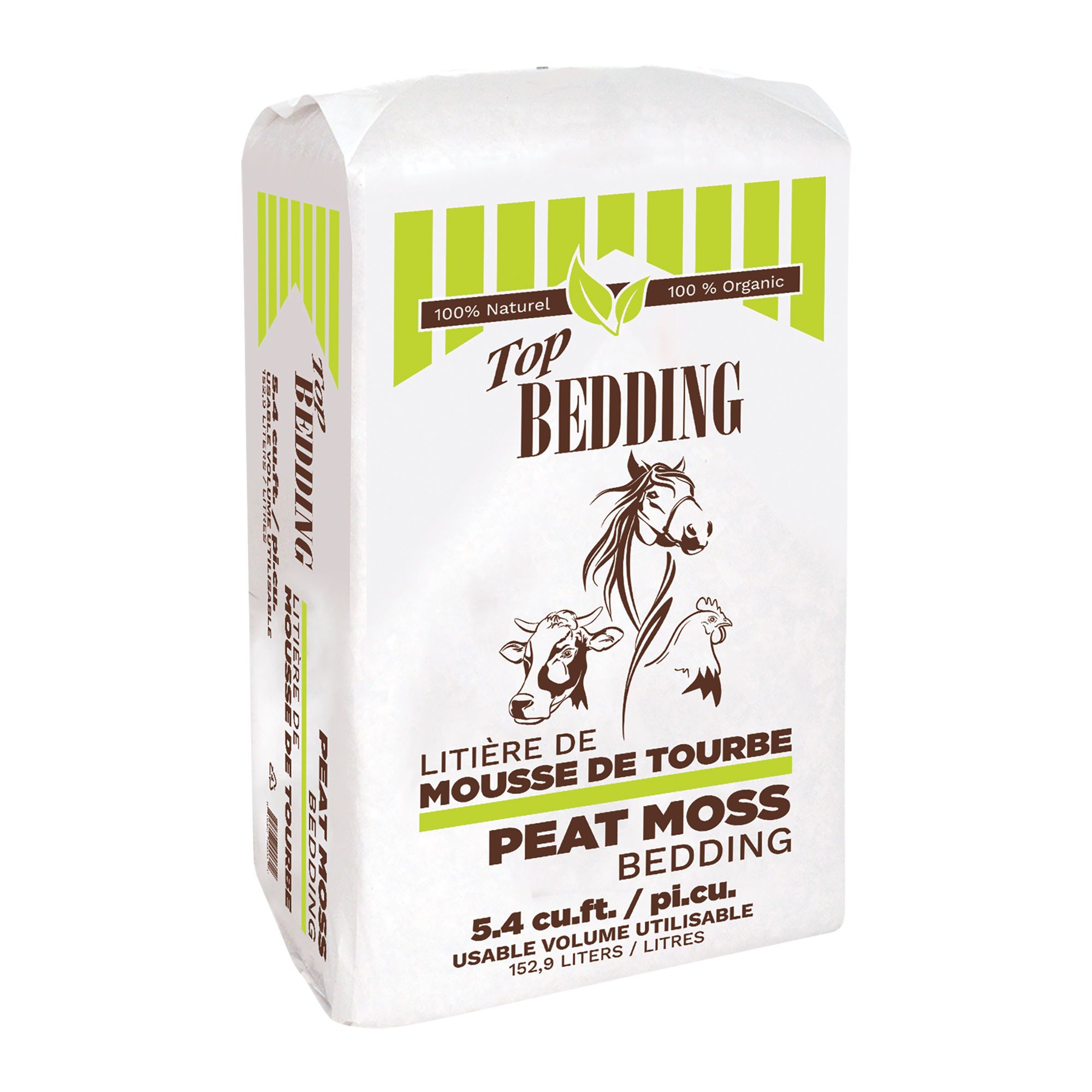 Litière animale de mousse de tourbe, 5,4 pi³