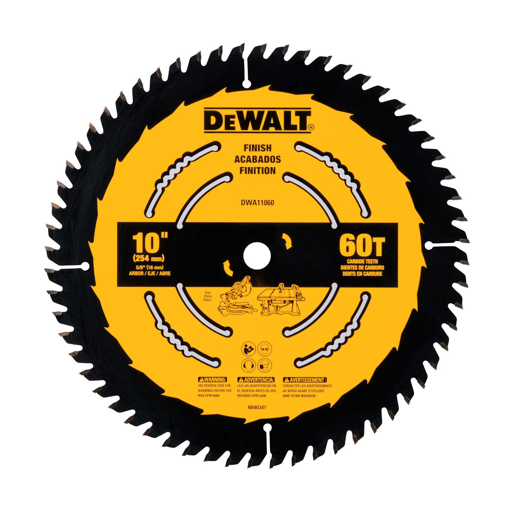 Lame de scie circulaire tout usage 10"(254 MM), 60 Dents au Carbure