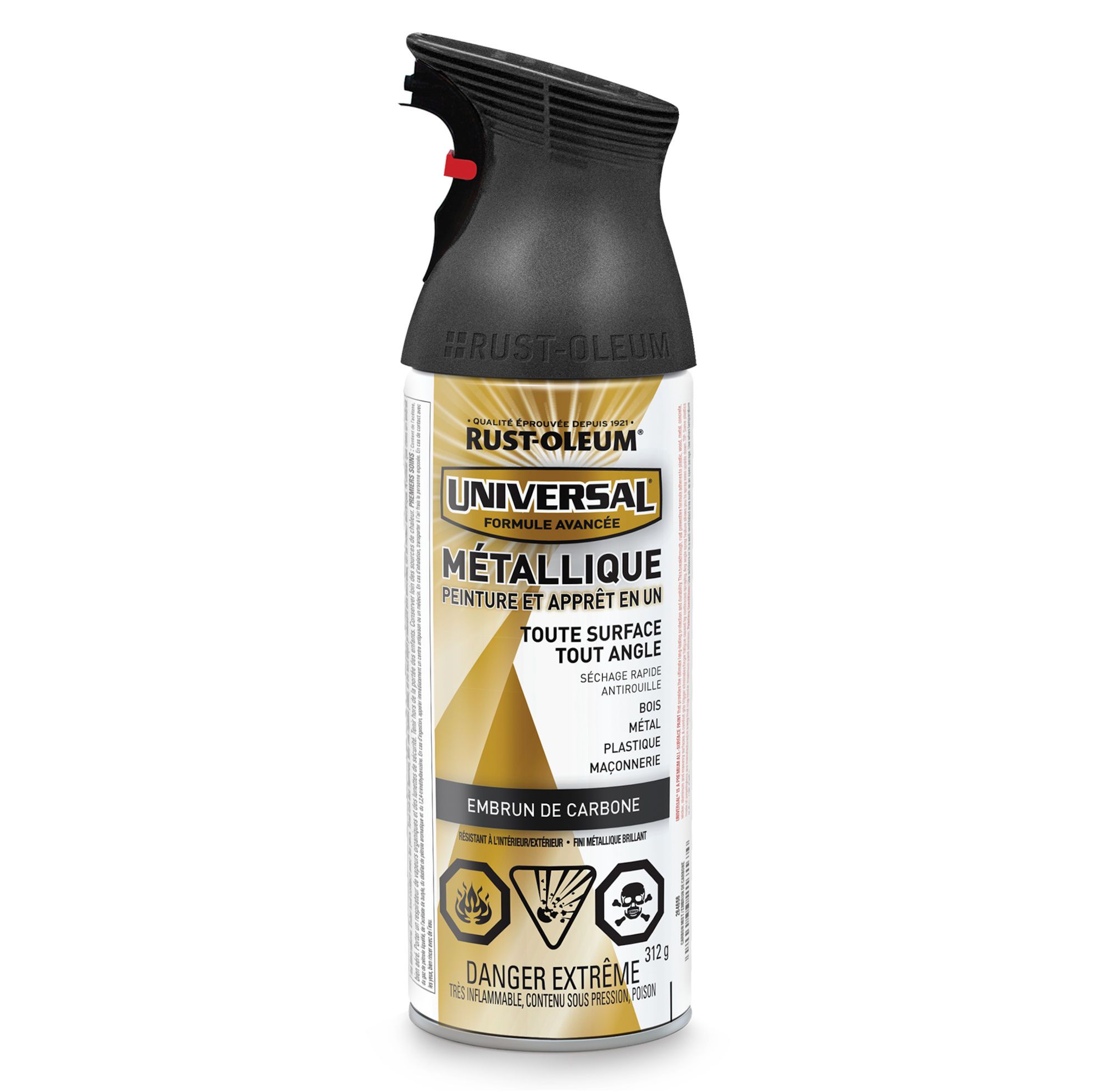Peinture métallique Universal en aérosol, embrun de carbone, 312 g