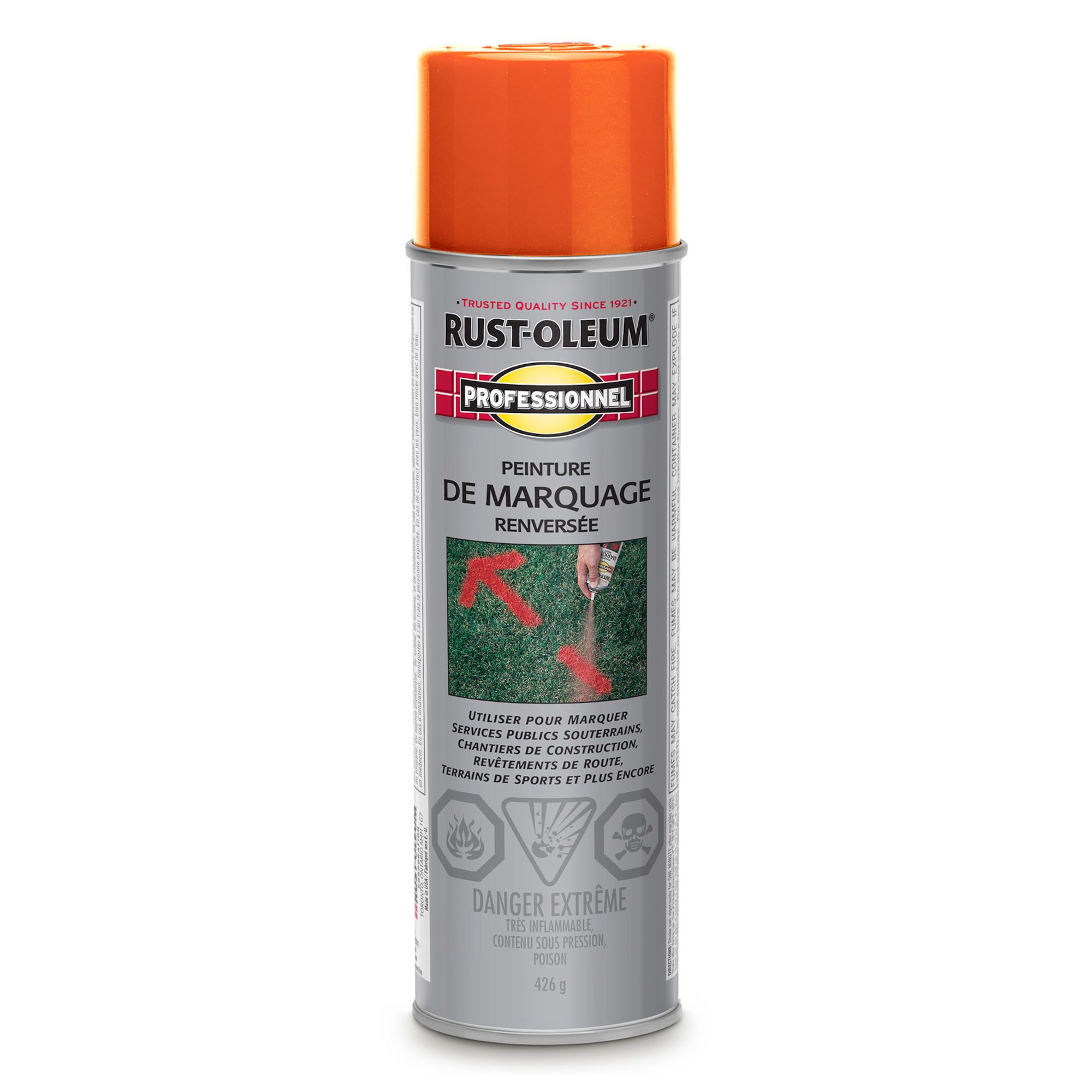 Peinture de marquage renversé Professionnel en aérosol, rouge-orange, 426 g