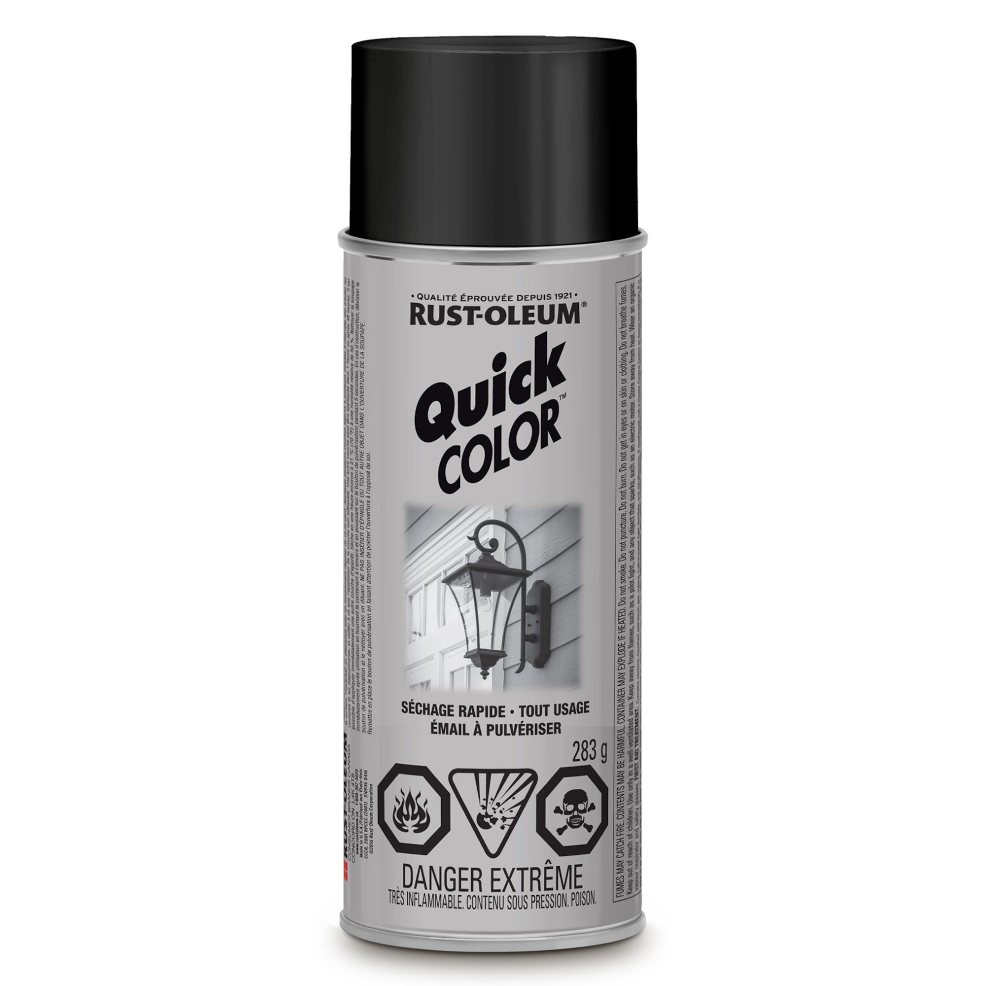 Peinture Quick Color en aérosol, lustré, noir, 283 g