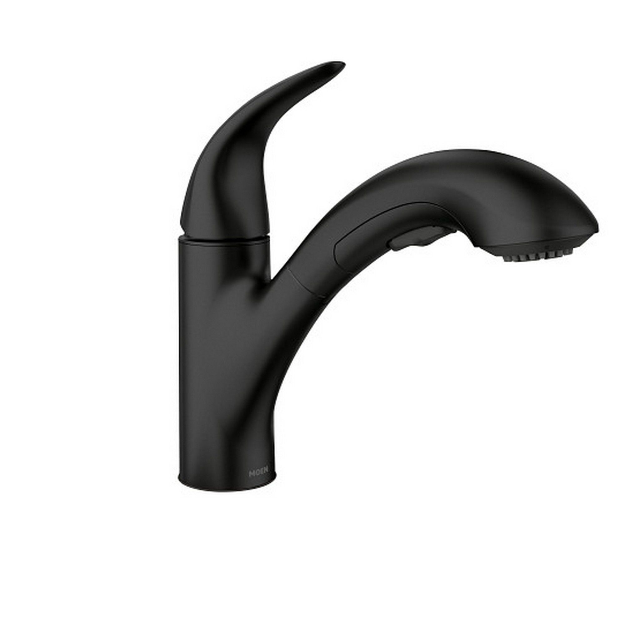 Robinet pour évier de cuisine à bec rétractable Medina, noir mat
